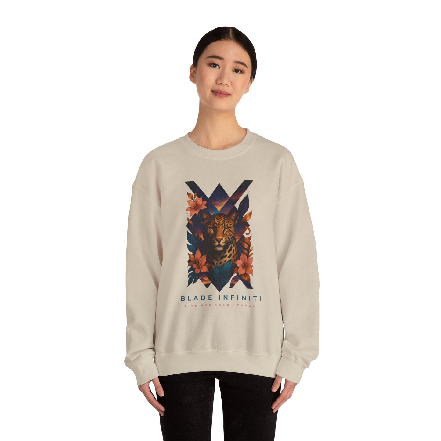 Galactic Jungle Leopard Unisex Crewneck Sweater