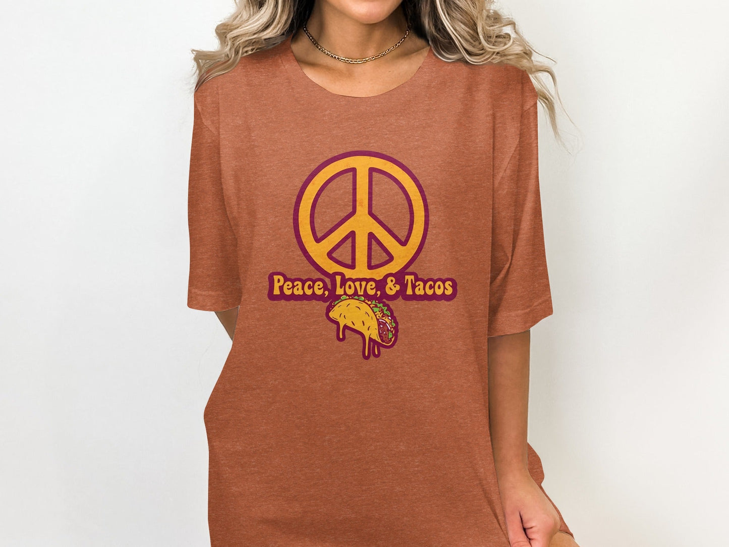 Peace Love Tacos Illustration for Taco Enthusiasts T-Shirt