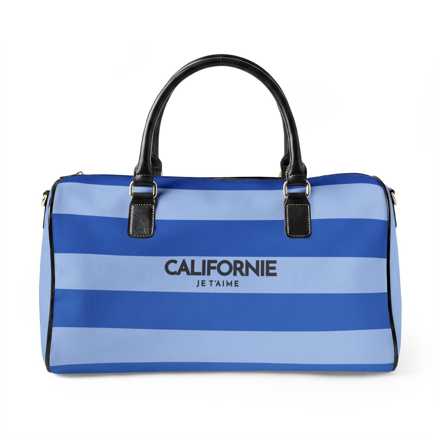 California Love Leather Travel Bag — Blue Monochrome Weekender Duffle