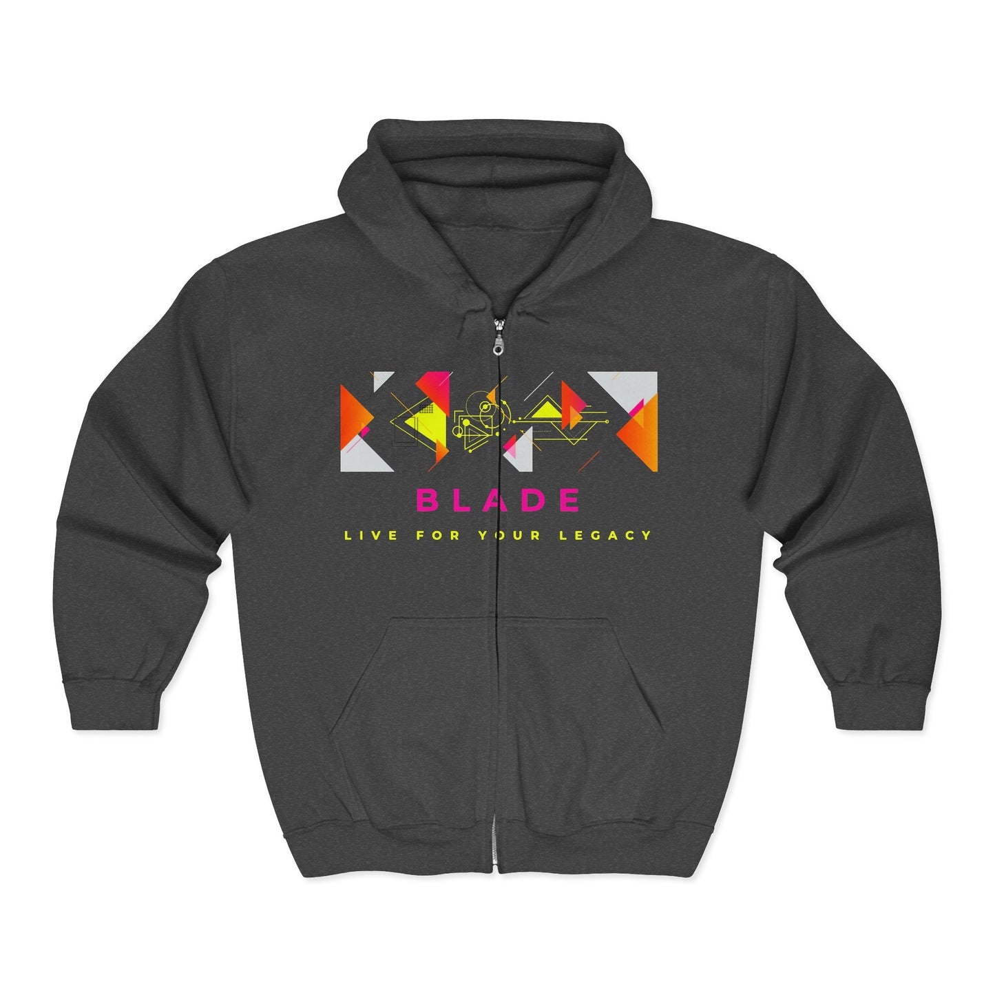 Geometric Odyssey Pink/Green Zip Hoodie