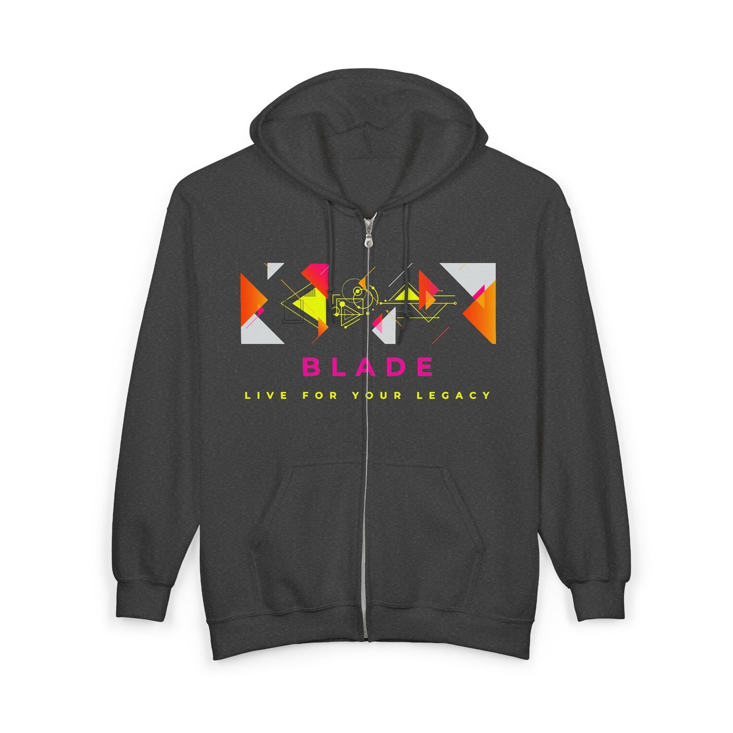 Geometric Odyssey Pink/Green Zip Hoodie