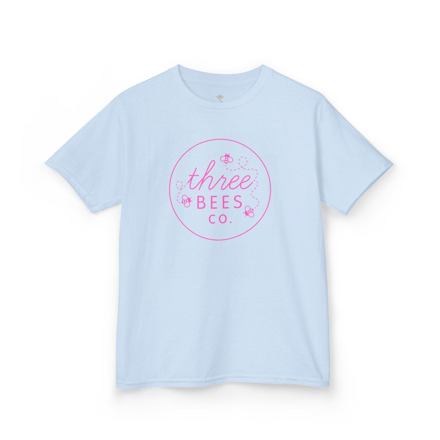 Kids Heavy Cotton Gildan Three Bees Classic Logo in Pink Hive Tee