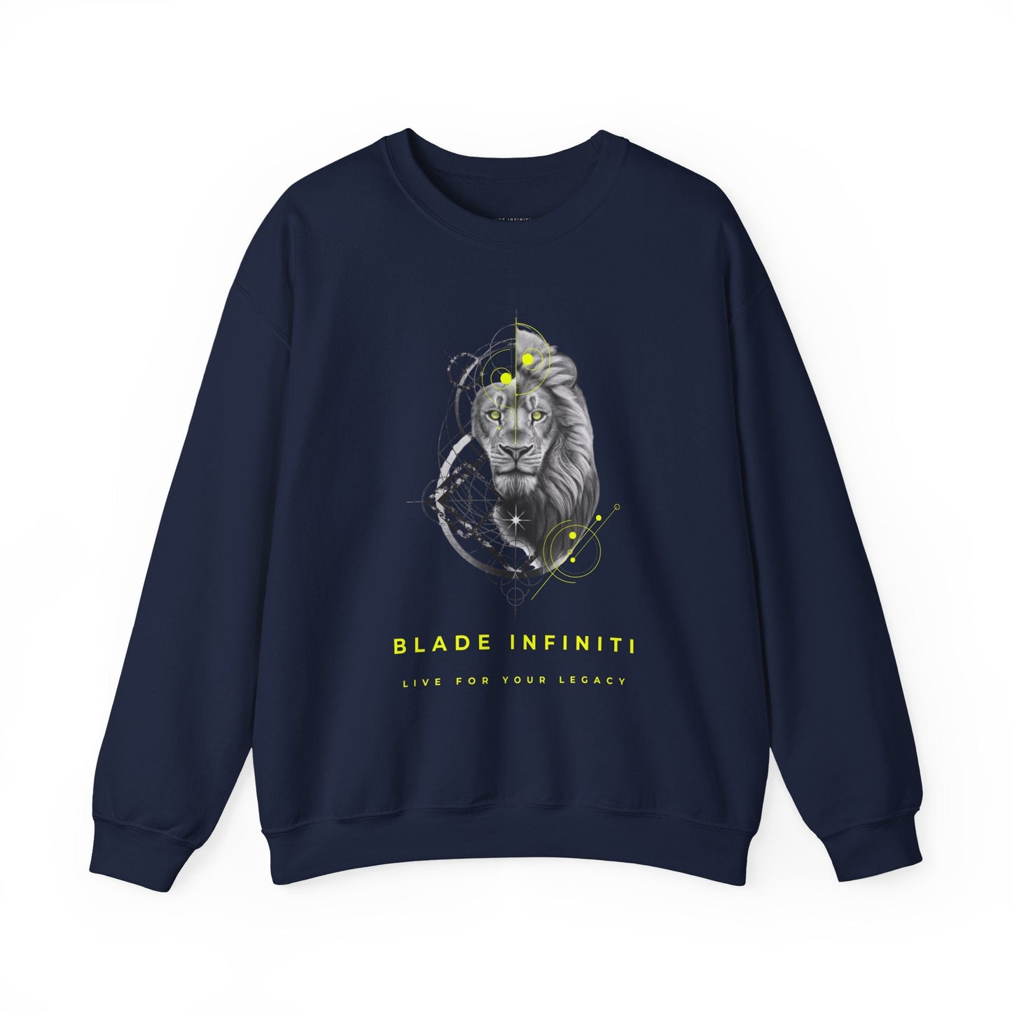 Geometric King Lion V3 Neon Green TX Unisex Crewneck Sweater