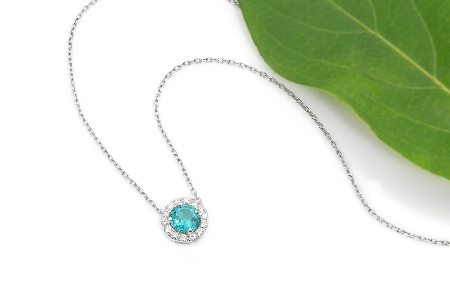Endless Love Collection 14k Gold w/ Diamond Halo Pendant<br>Portuguese Cut • 5.5mm w/chain