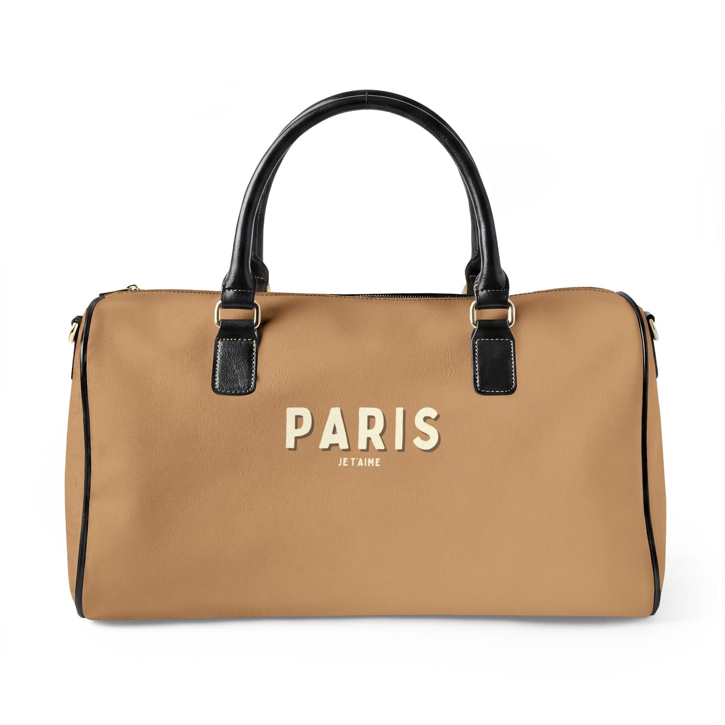 Paris Je T'aime Leather Weekender Bag — NEUTRAL Travel Duffle