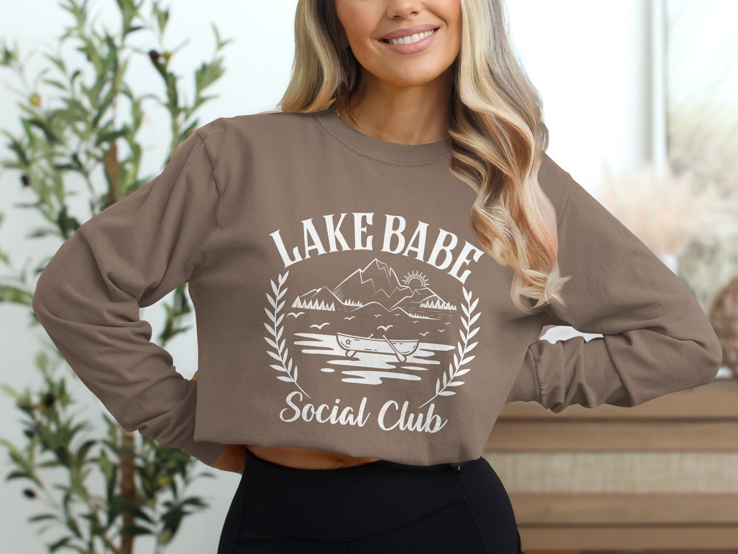 Lake Babe Social Club Vacation Outdoors Design Long Sleeve T-Shirt