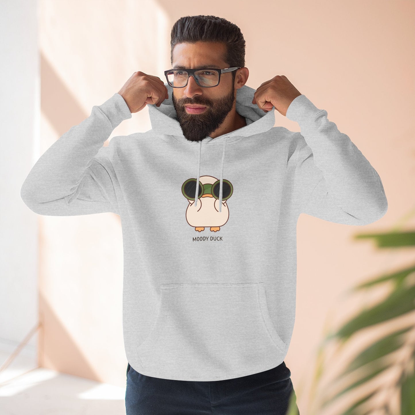 Moody Duck Fleece Hoodie | Cute Graphic Sweatshirt