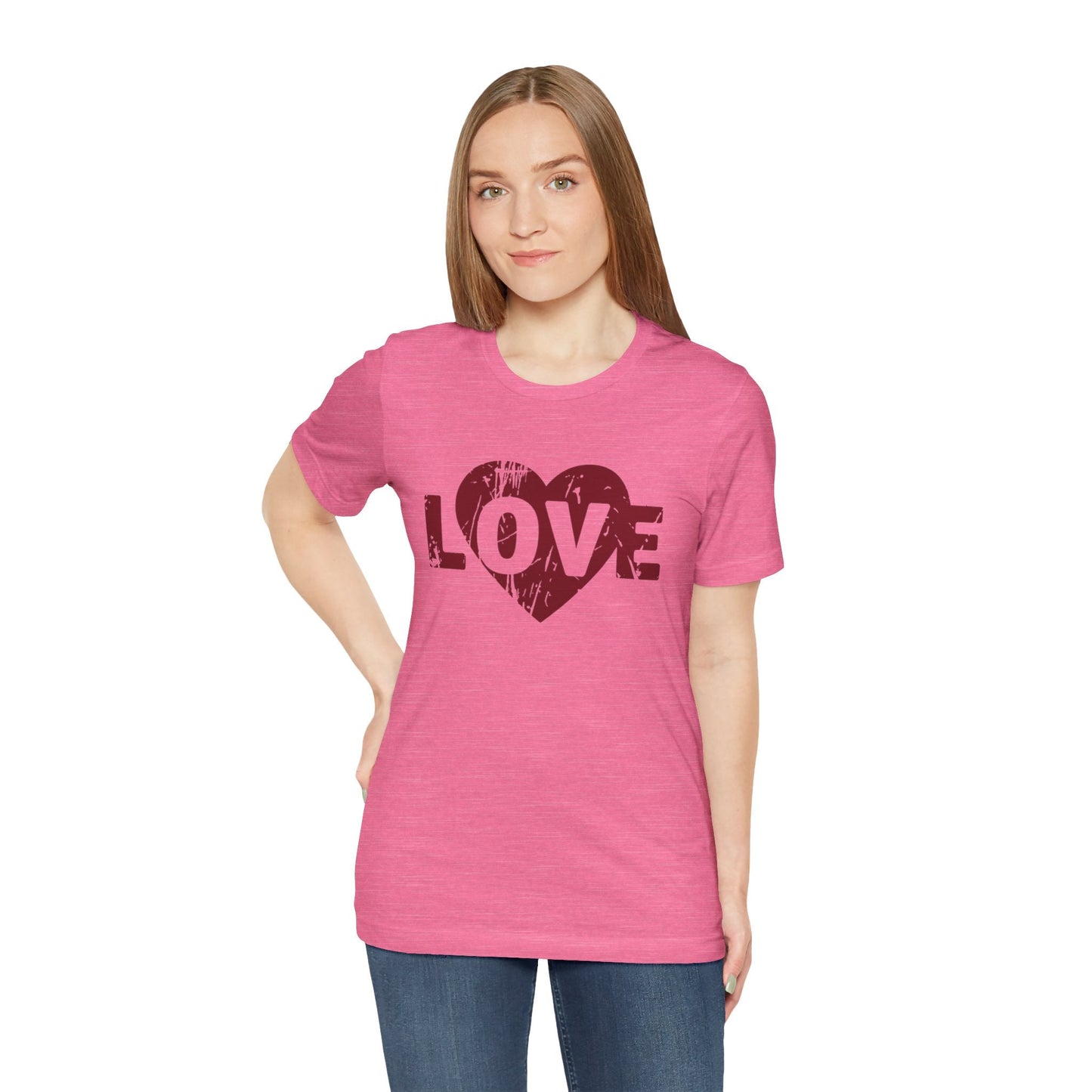 Love T-Shirt - Vintage Distressed Heart Graphic Tee - Romantic Couples Shirt