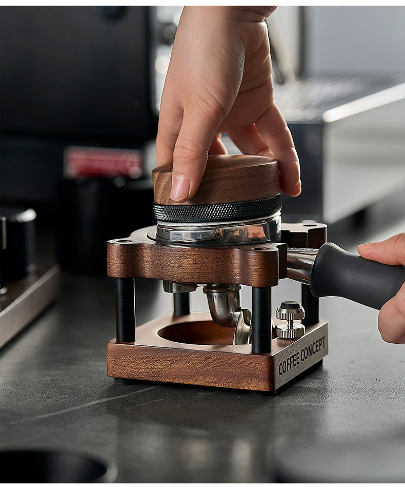 Cute Bear Espresso Tamper Set with Walnut Stand - Gift for Coffee Lovers Under $29