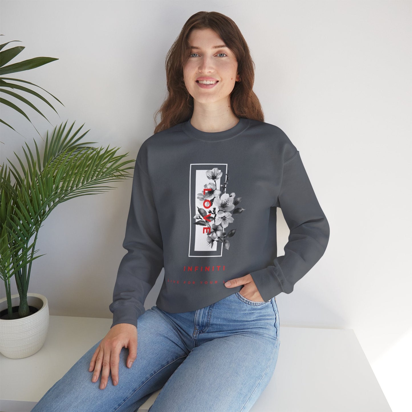 Bloom Bae Red/White Floral Love, Infiniti Sweater