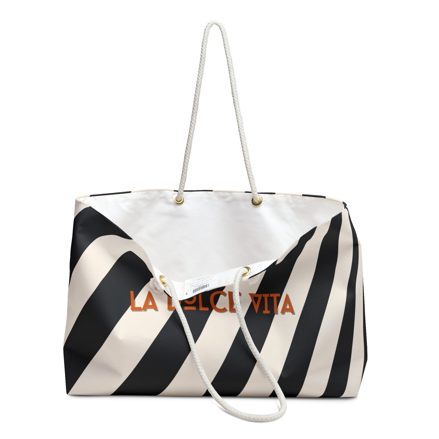 La Dolce Vita Black and White Weekender Bag