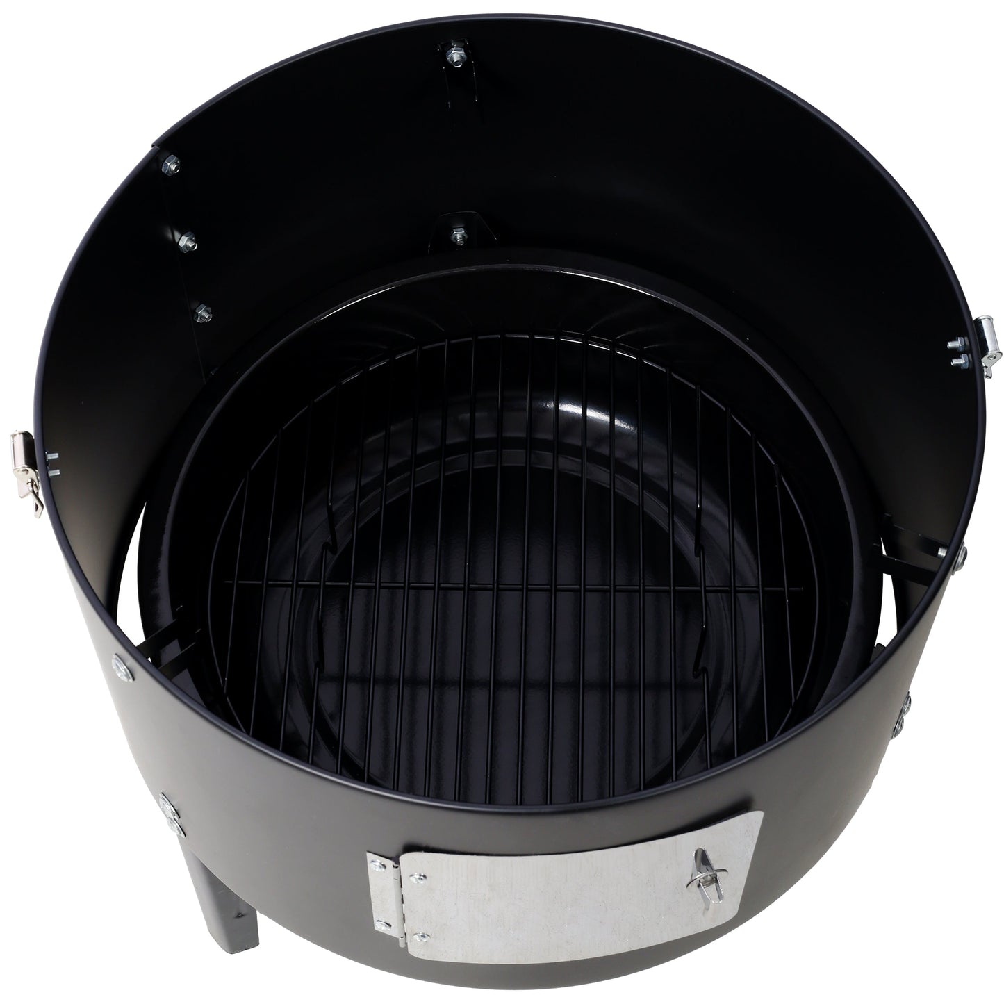 17 Inch Steel Charcoal Smoker Heavy Duty Round BBQ Grill Black