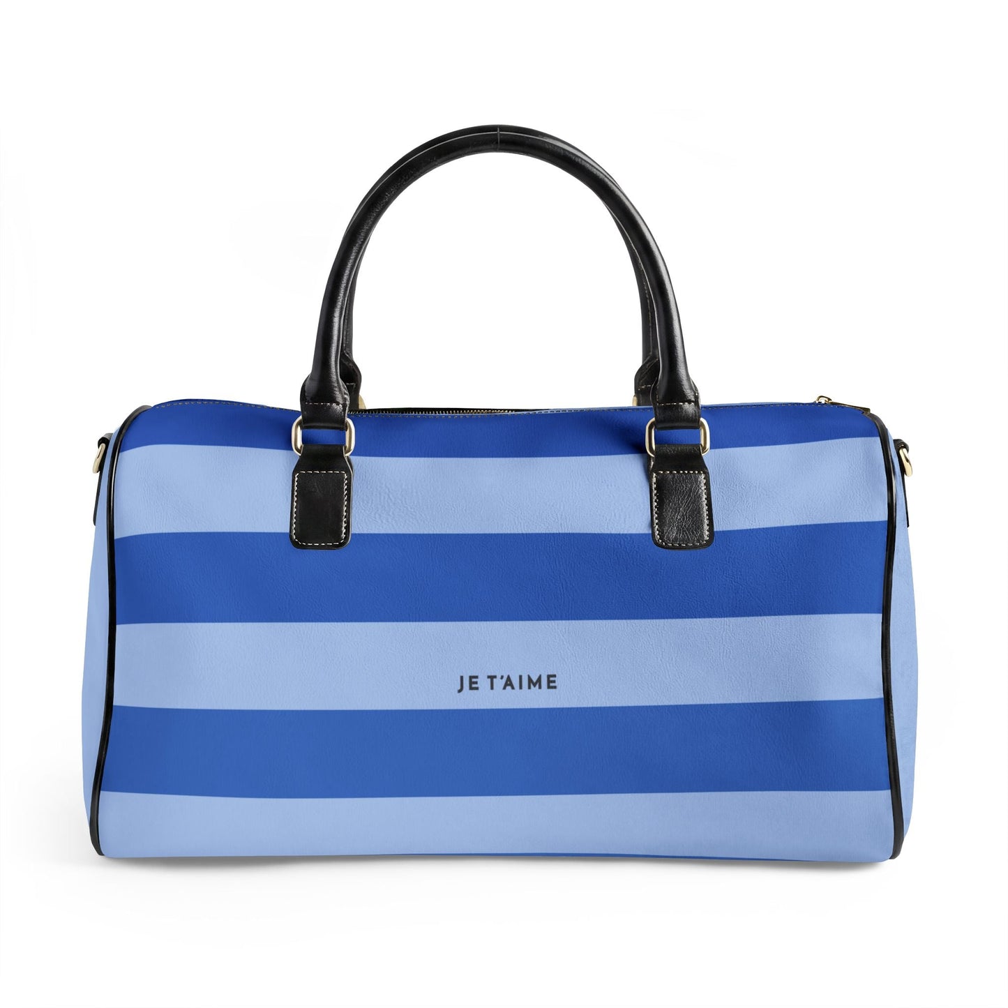 California Love Leather Travel Bag — Blue Monochrome Weekender Duffle