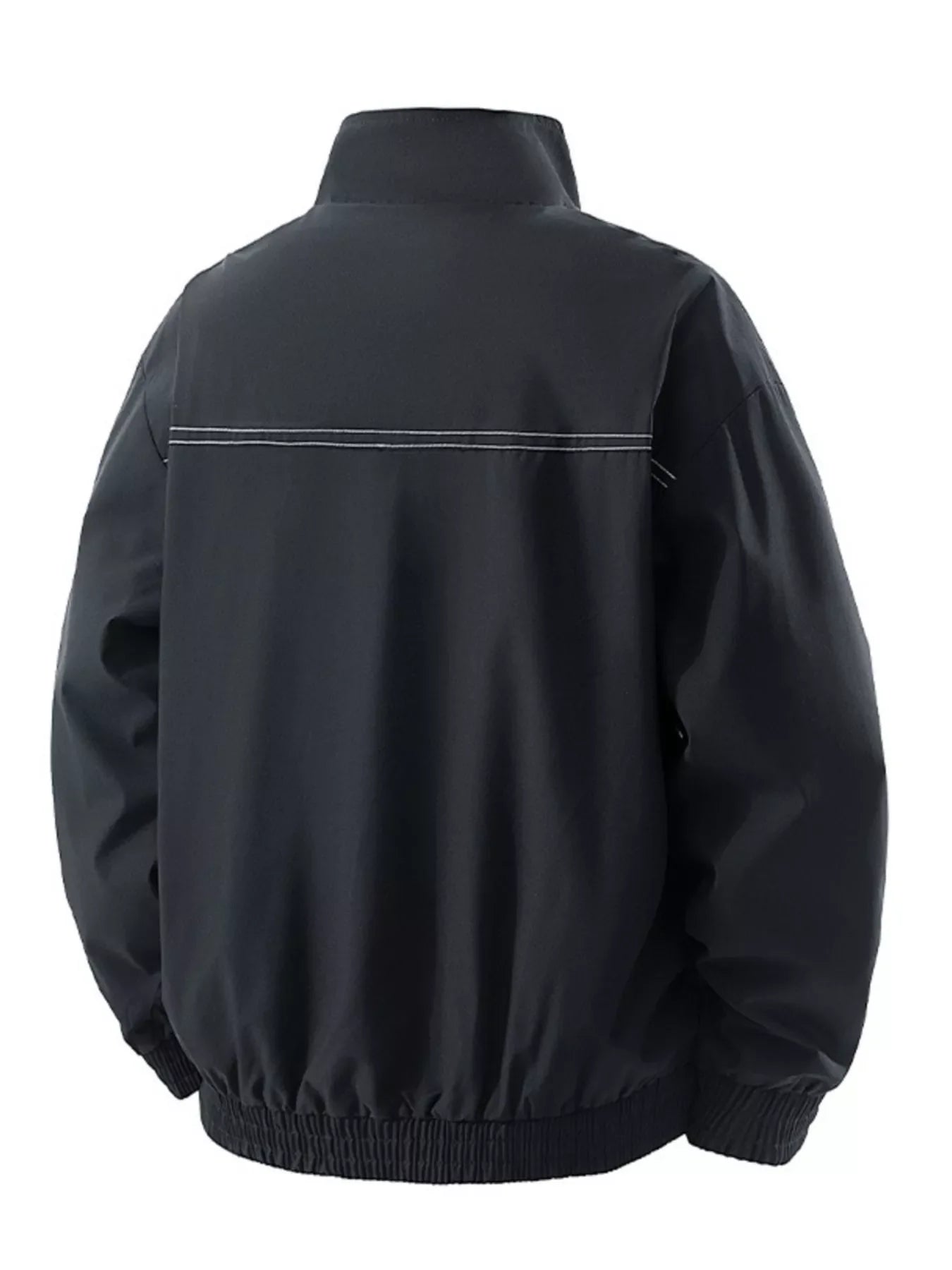 Men's Plus Size Zip Up Contrast Collar Casual Jacket