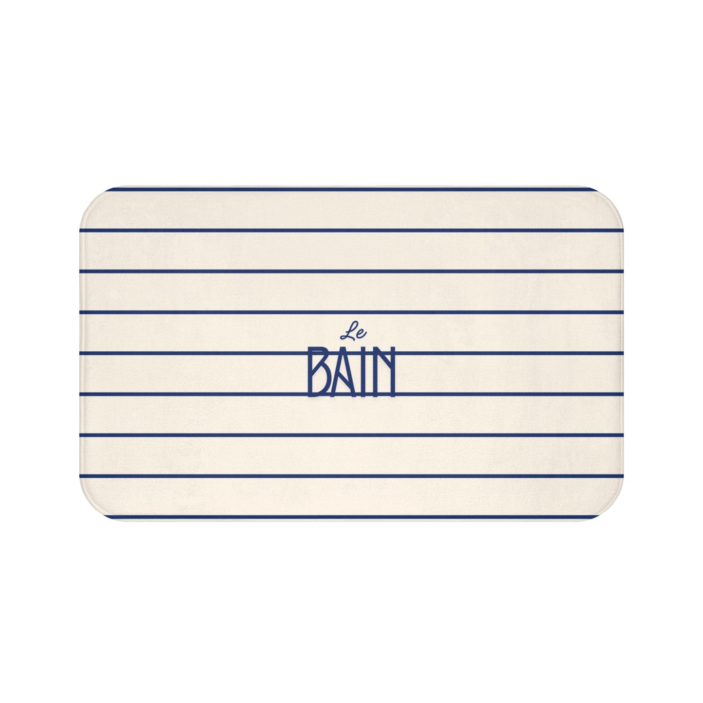 Le Bain Striped Bath Mat — French-Inspired Blue Stripe Bathroom Rug
