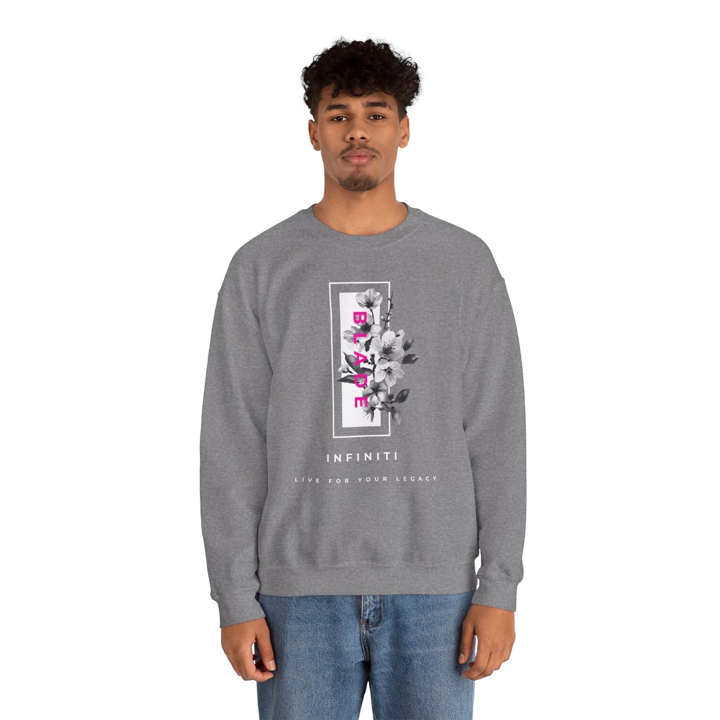 Bloom Bae Deep Pink Floral Unisex Crewneck Sweater
