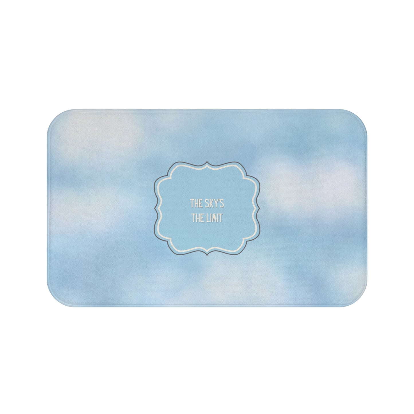 Sky Blue Bath Mat – 'The Sky's the Limit!' Inspirational Bathroom Rug