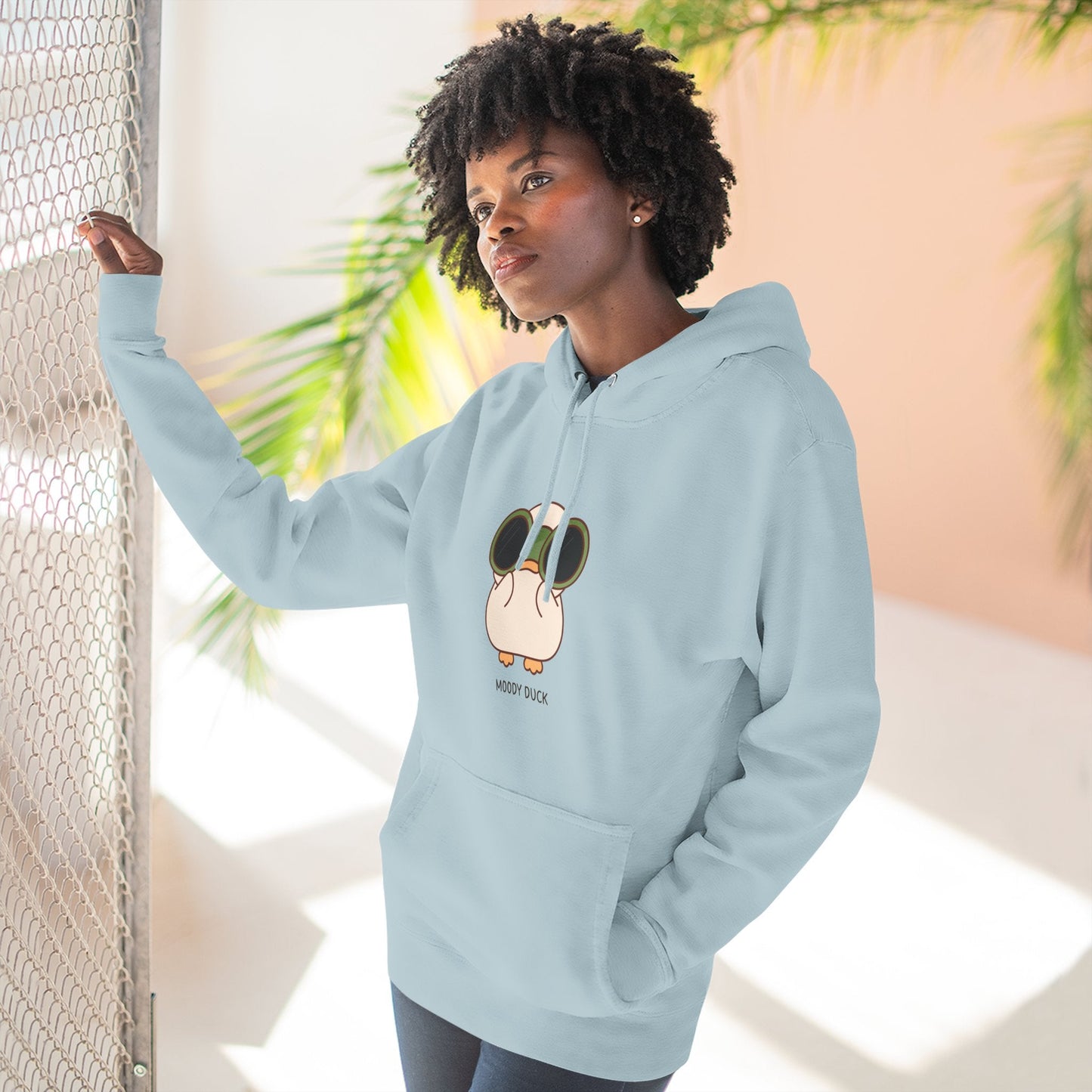 Moody Duck Fleece Hoodie | Cute Graphic Sweatshirt