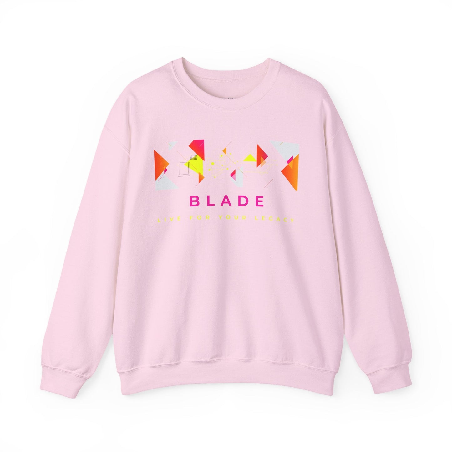 Geometric Odyssey Pink/Green Unisex Crewneck Sweater