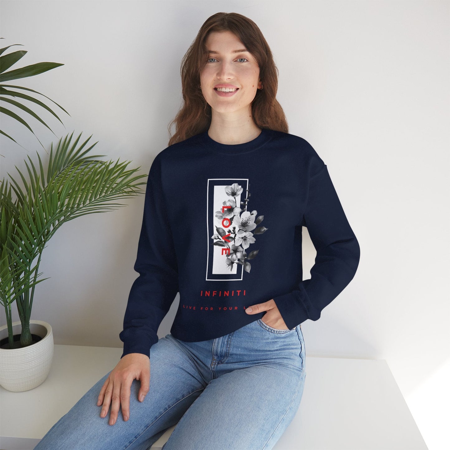 Bloom Bae Red/White Floral Love, Infiniti Sweater