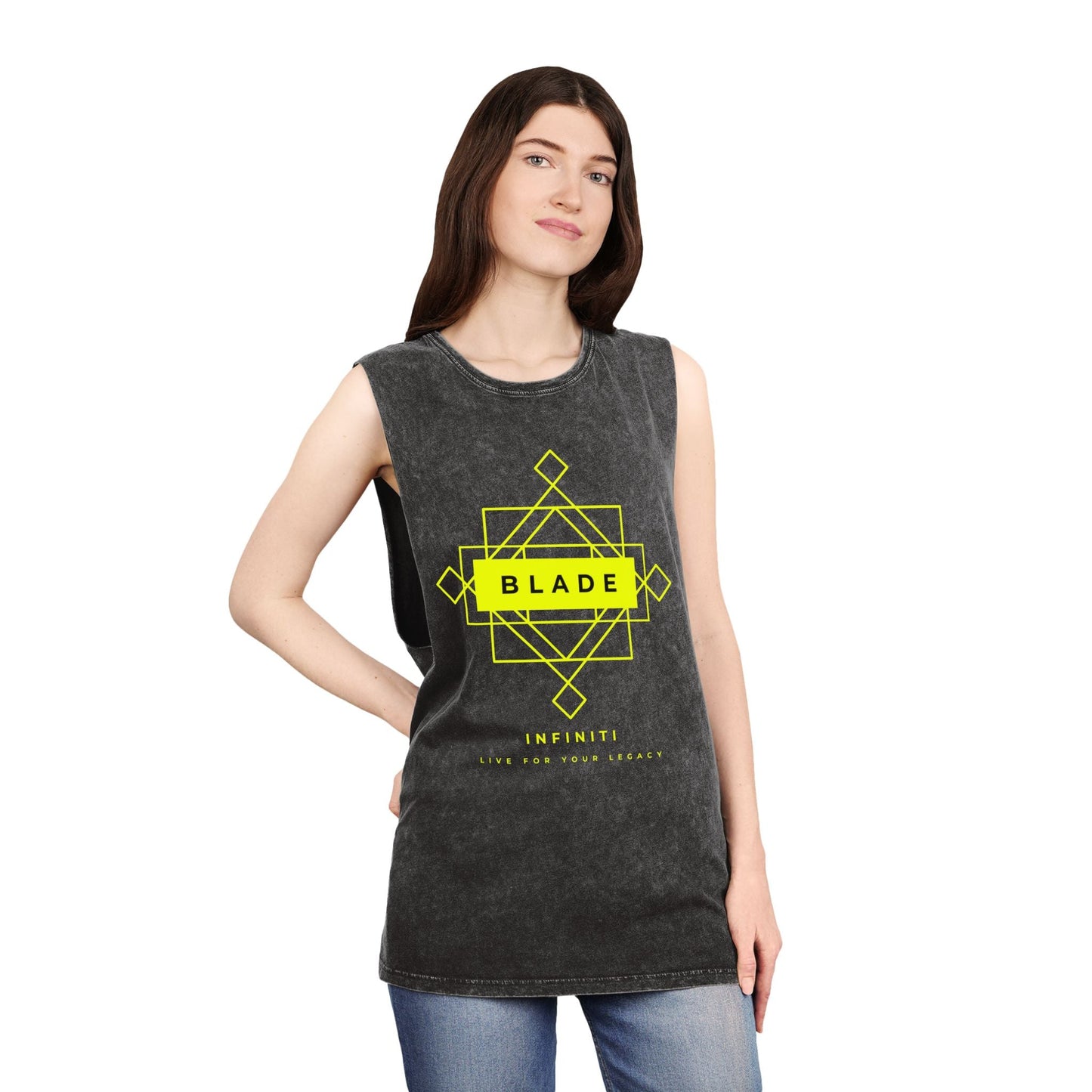 Geometric Infiniti Neon Green Tank Top