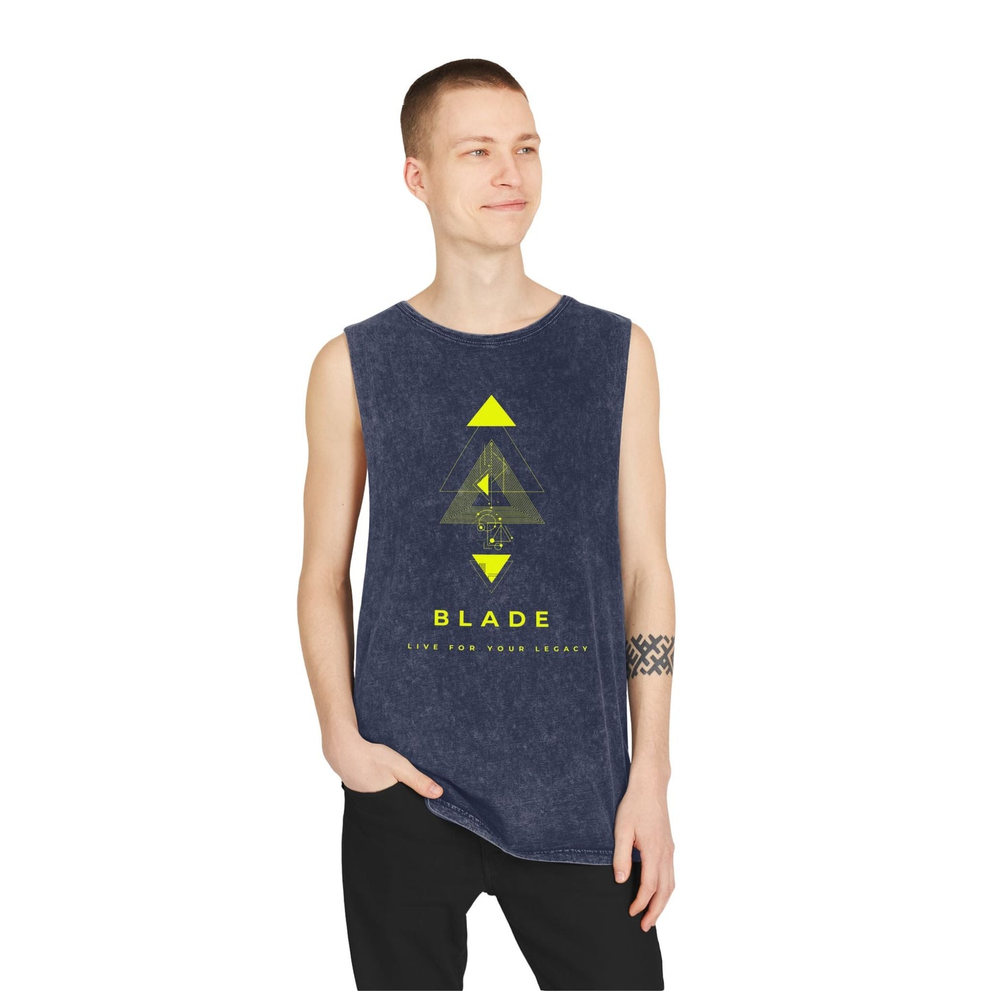 Geometric Odyssey Version 3 Neon Green Tank Top