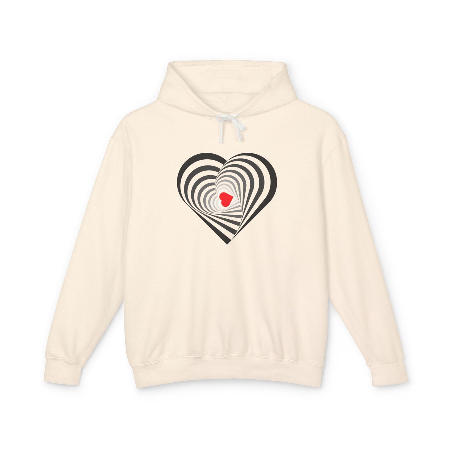 Heart Spiral Unisex Lightweight Hoodie - Valentine's Day Gift
