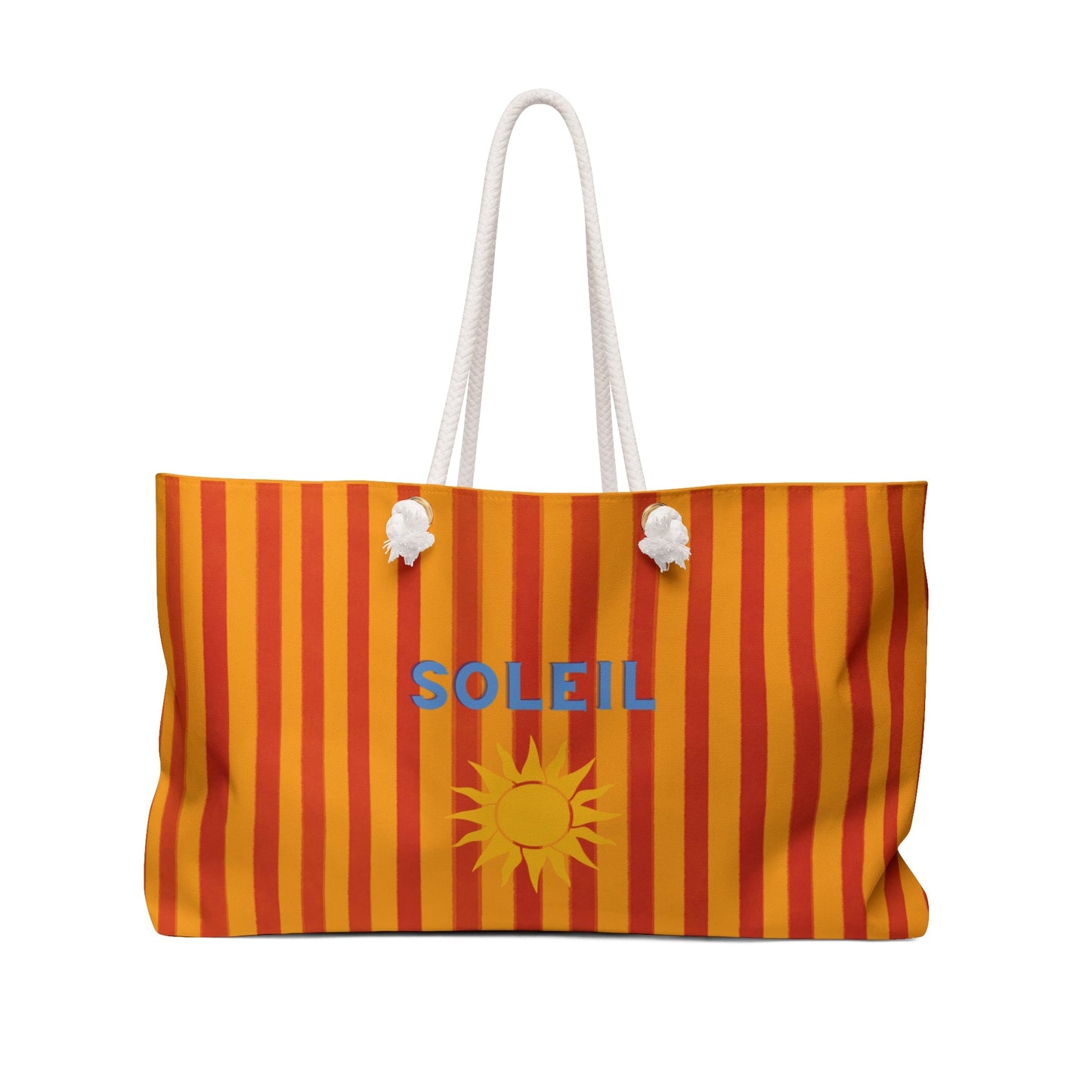 Soleil Striped Weekender Bag — Sunny Orange Beach Tote