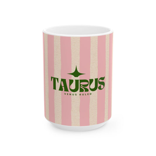Astrological Wheel Taurus Mug, Whimsical Bday Gift