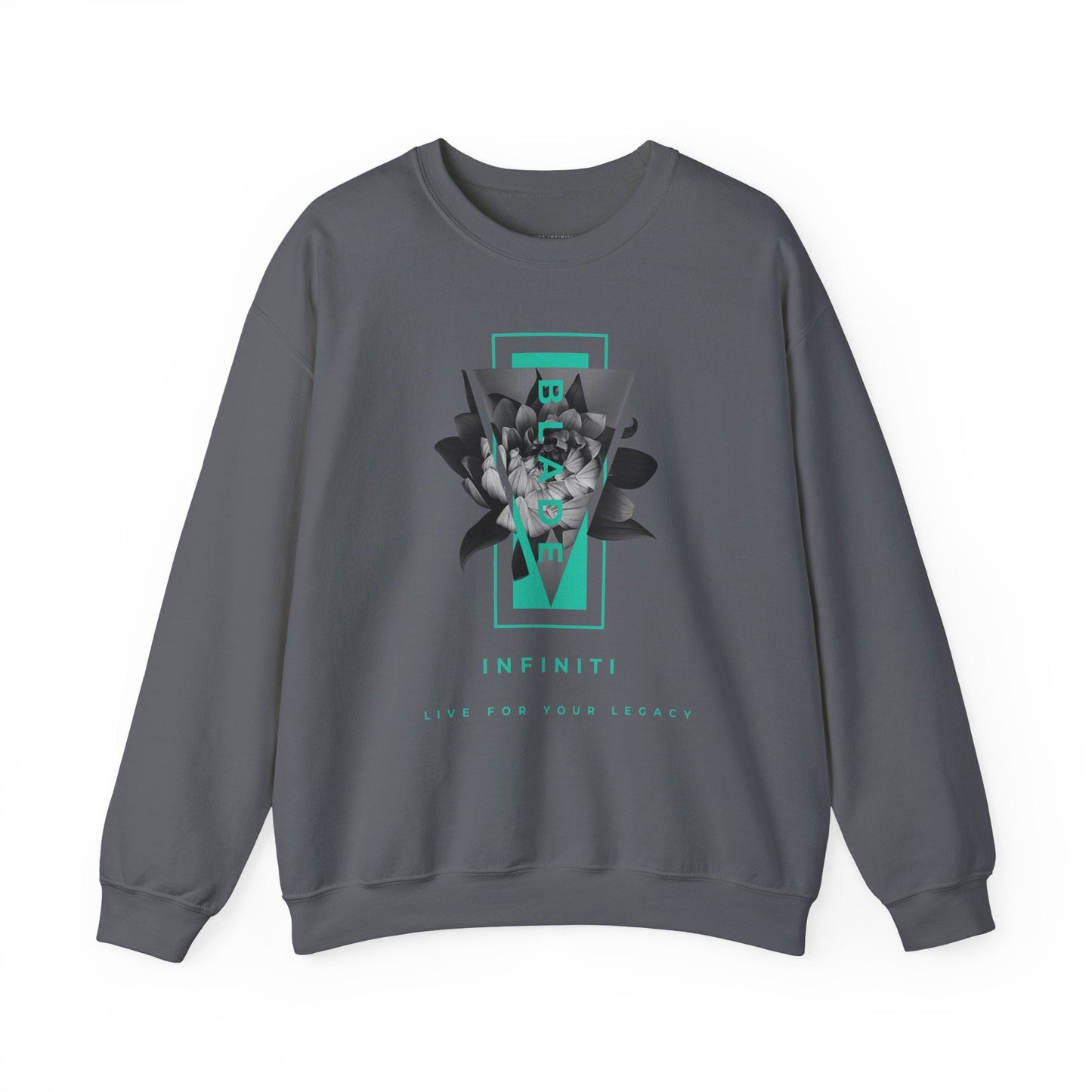 Flora Essence Teal Floral Unisex Crewneck Sweater