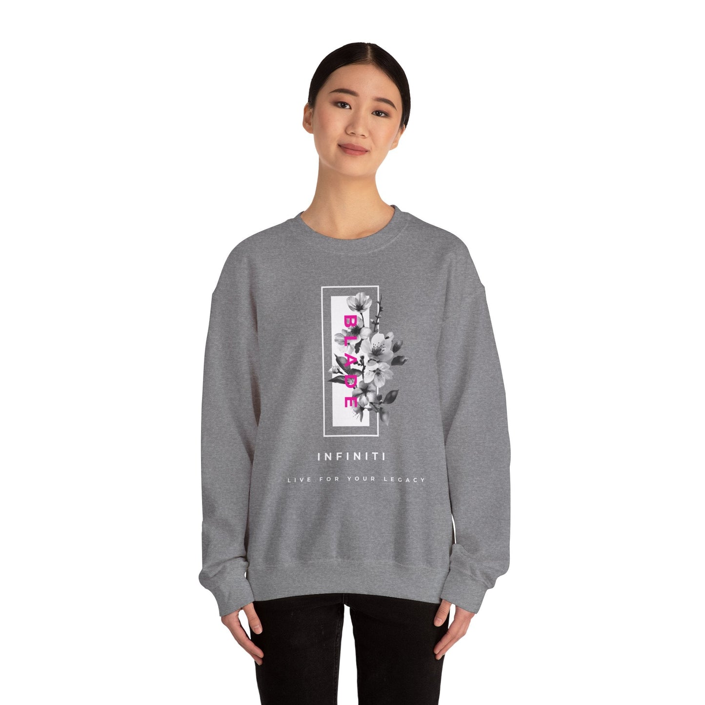 Bloom Bae Deep Pink Floral Unisex Crewneck Sweater