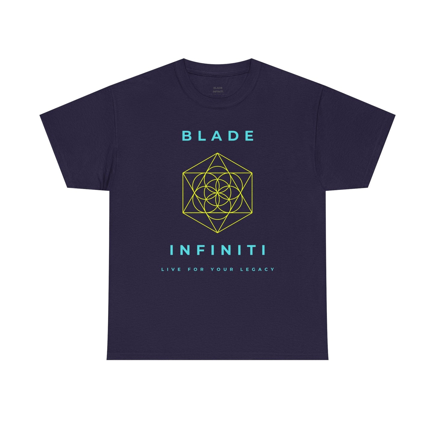 Geometric Azteca Essential Aqua/Neon Green T-Shirt