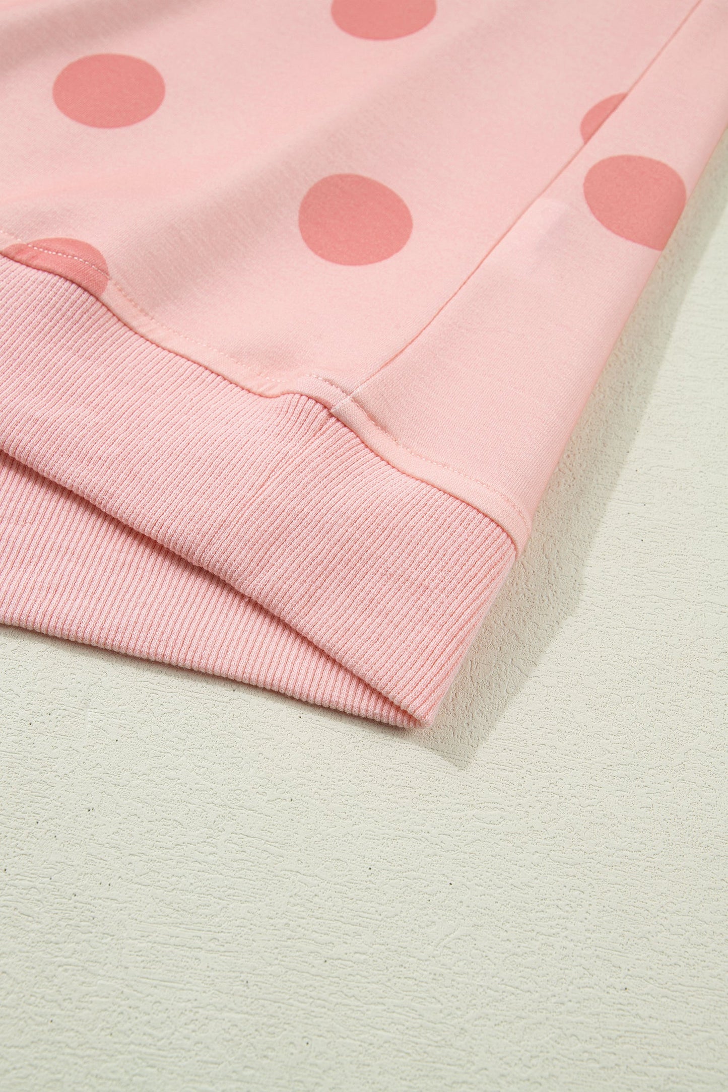 Pink Ribbed Trim Polka Dot Print Tank Split Mini Skort 2pcs Set