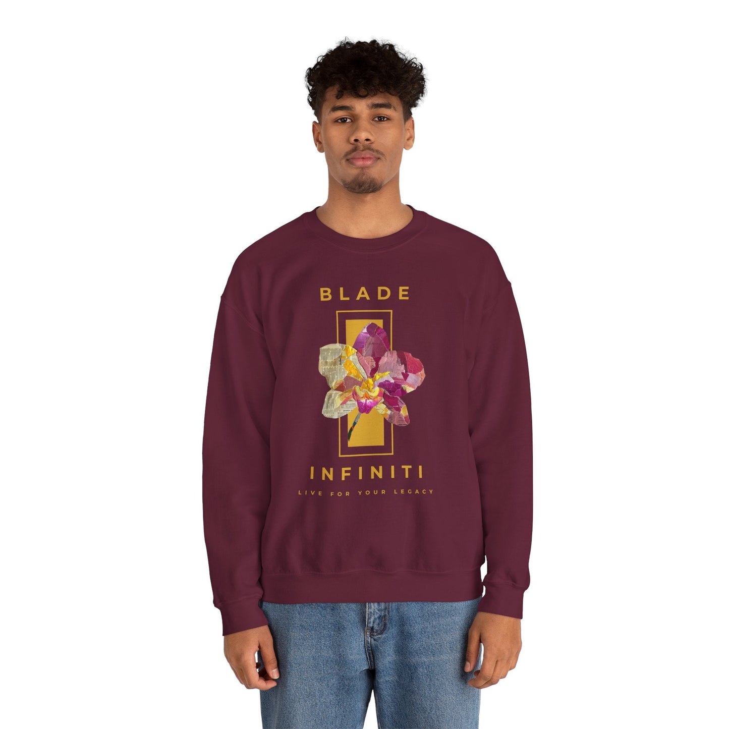 Essence of Infiniti Yellow Floral Unisex Crewneck Sweater