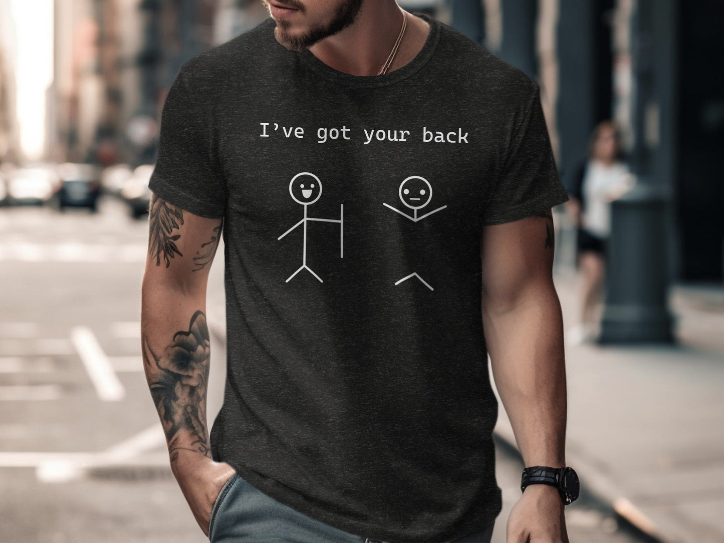 I Have Got Your Back Stick Figures Friendship Support T-Shirt