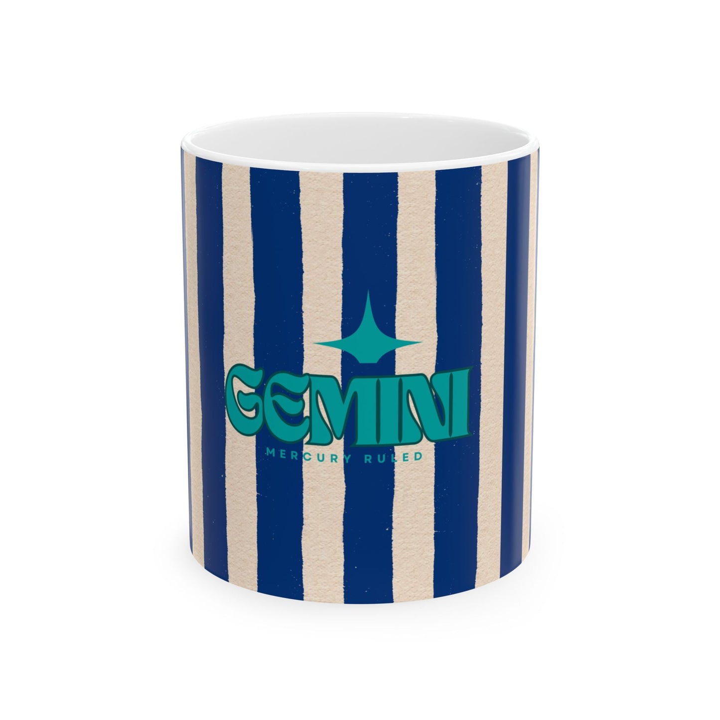 Astrological Wheel GEMINI Mug, Whimsical Bday Gift