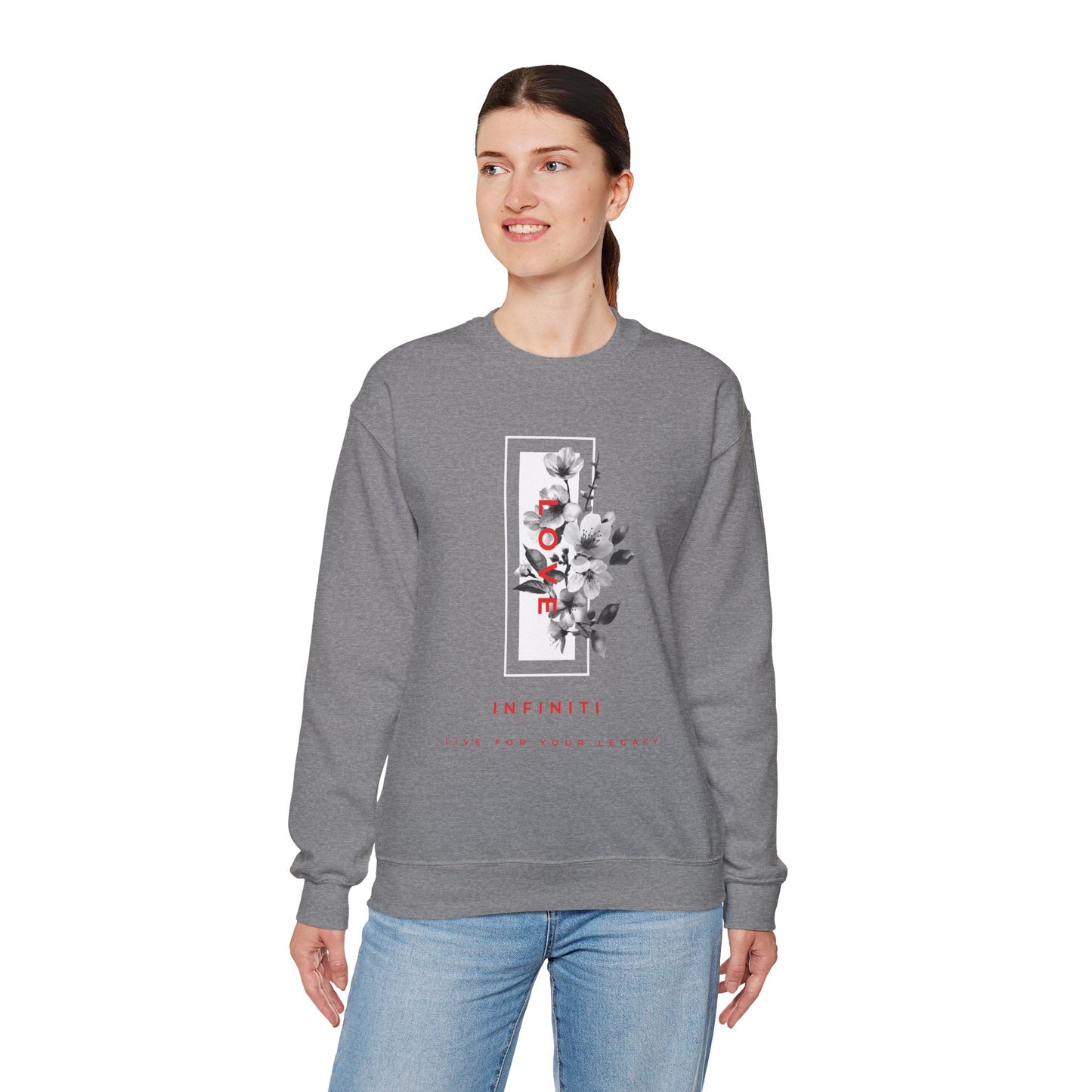 Bloom Bae Red/White Floral Love, Infiniti Sweater