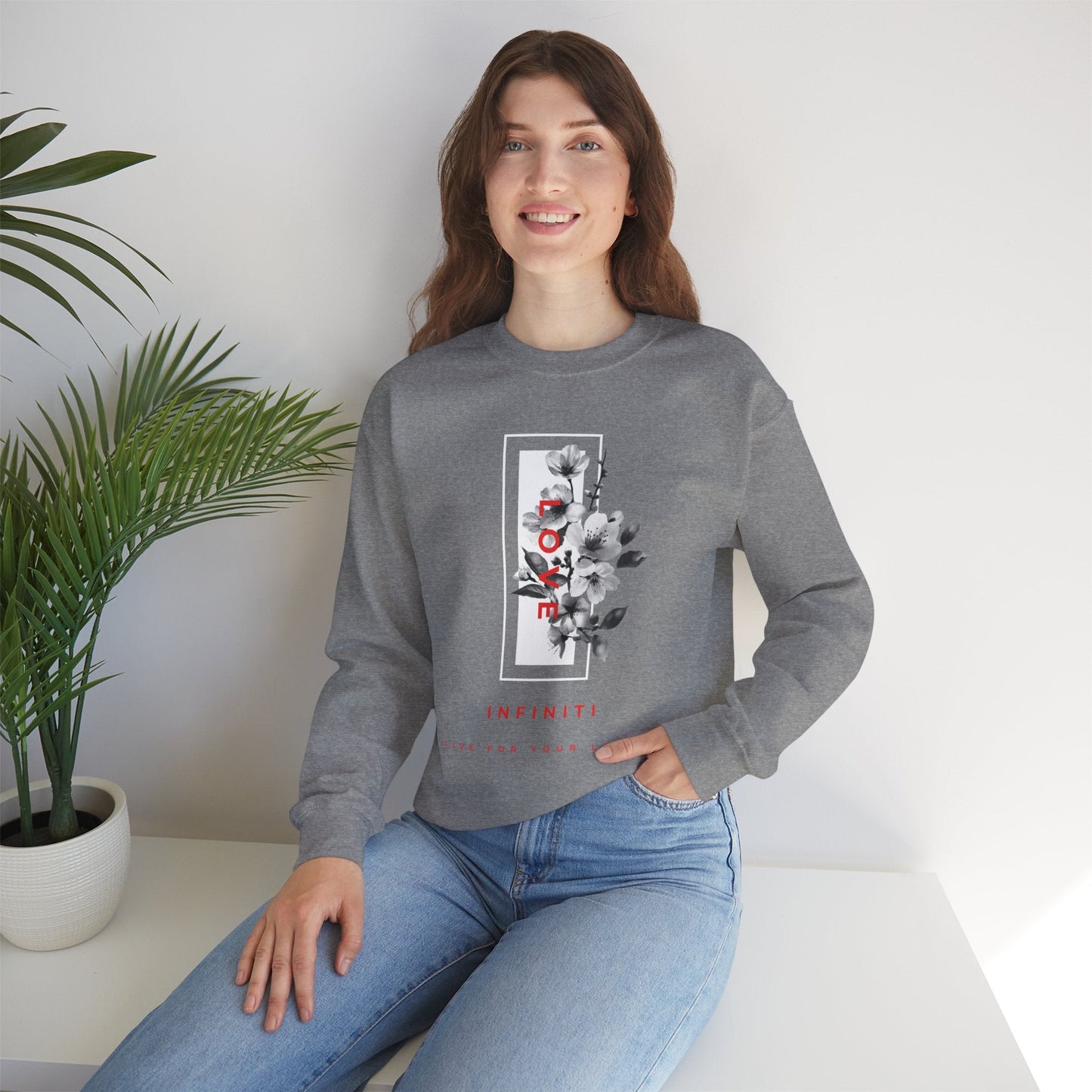 Bloom Bae Red/White Floral Love, Infiniti Sweater