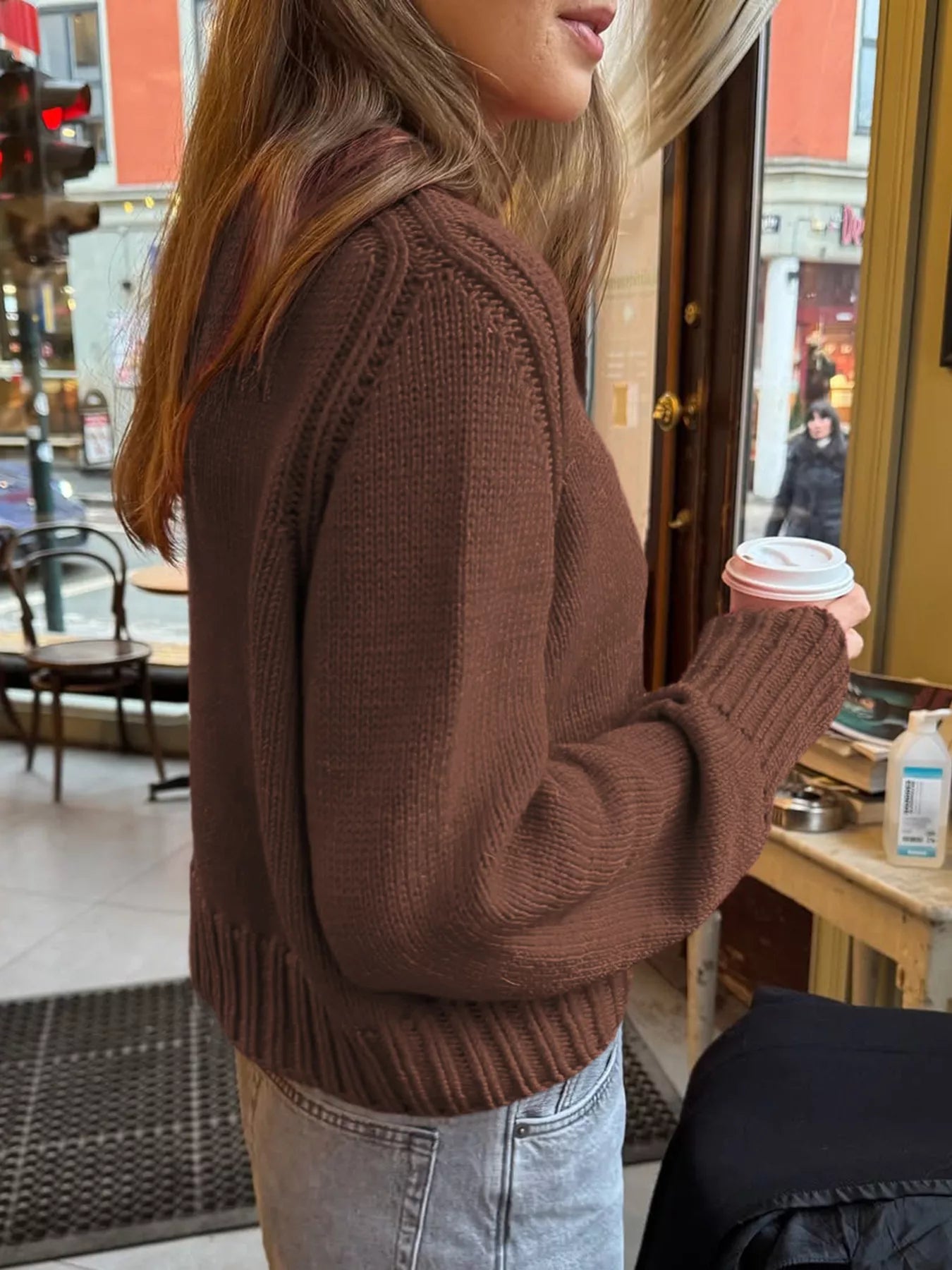 Ribbed Round Neck Sweater