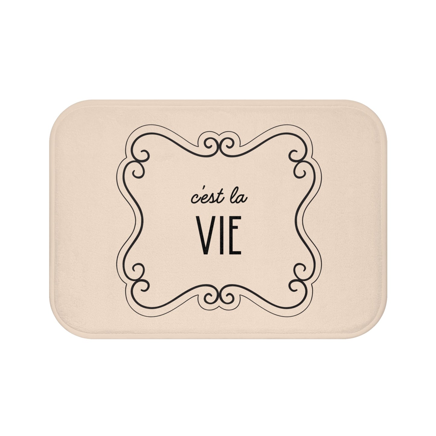 C'est la VIE Bath Mat |  Neutral Chic Bathroom Decor