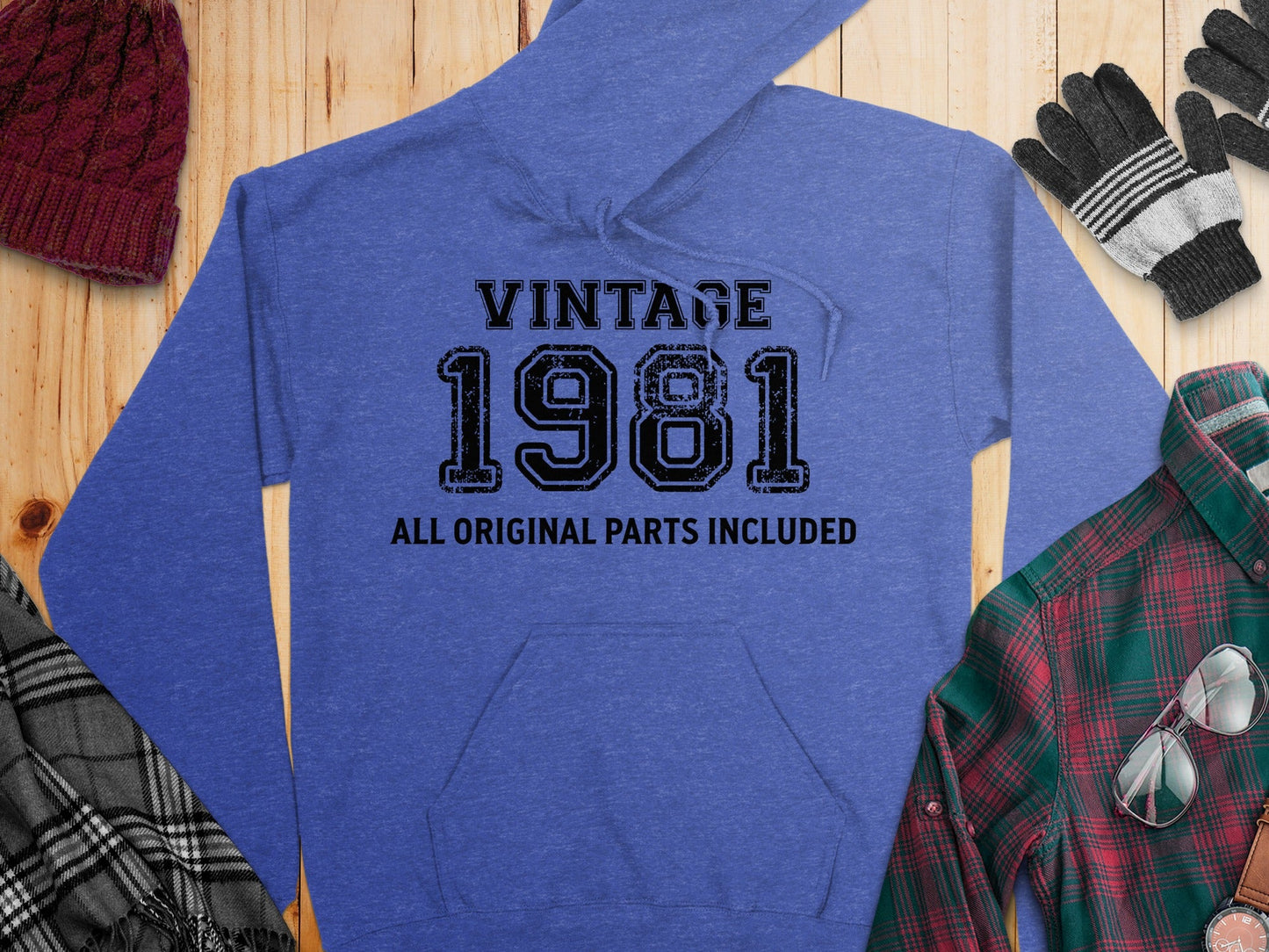 Vintage 1981 All Original Parts Included Birthday Hoodie