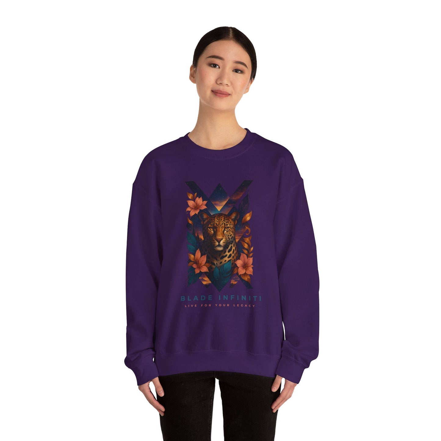 Galactic Jungle Leopard Unisex Crewneck Sweater
