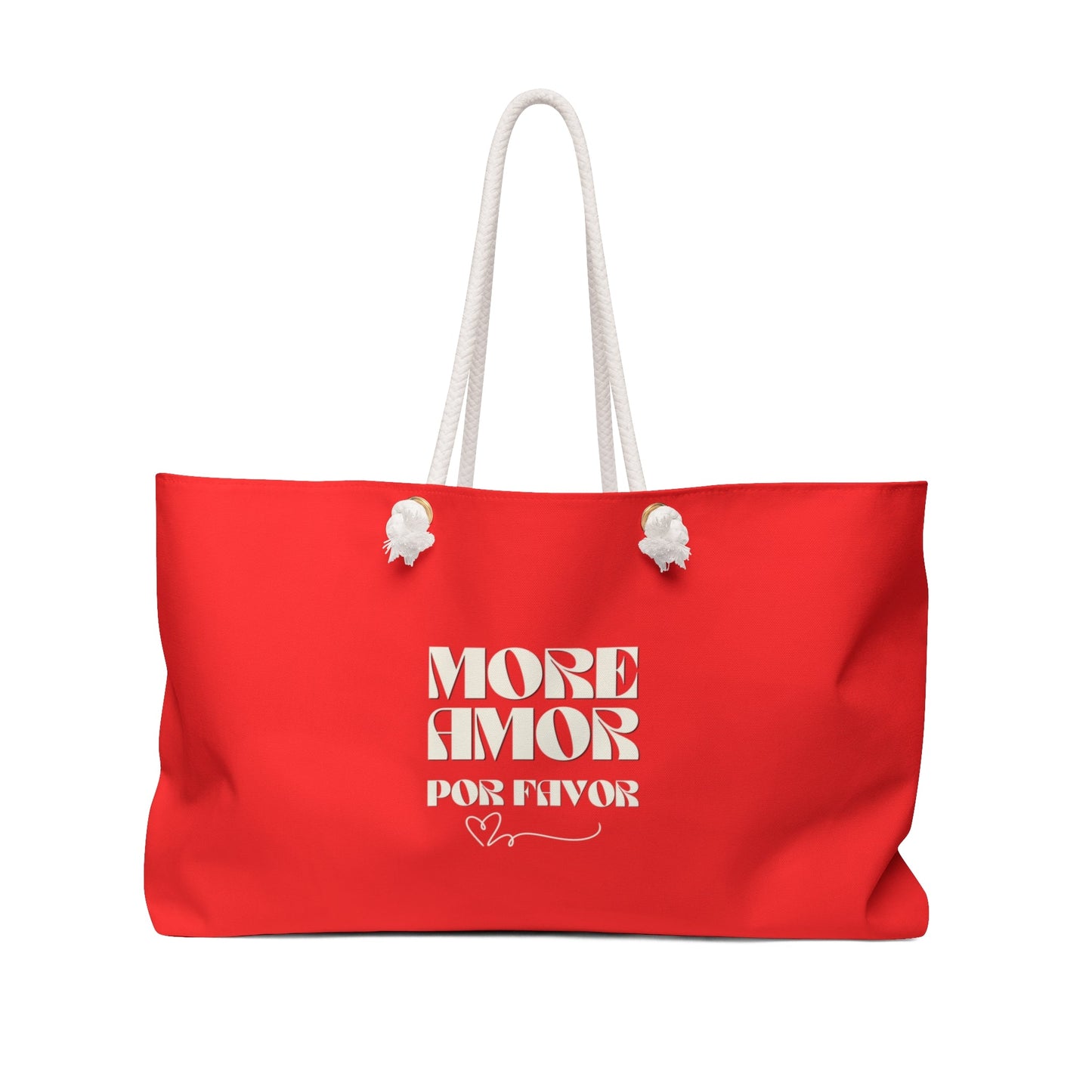 Red Oversized Beach Bag — "More Amor Por Favor"