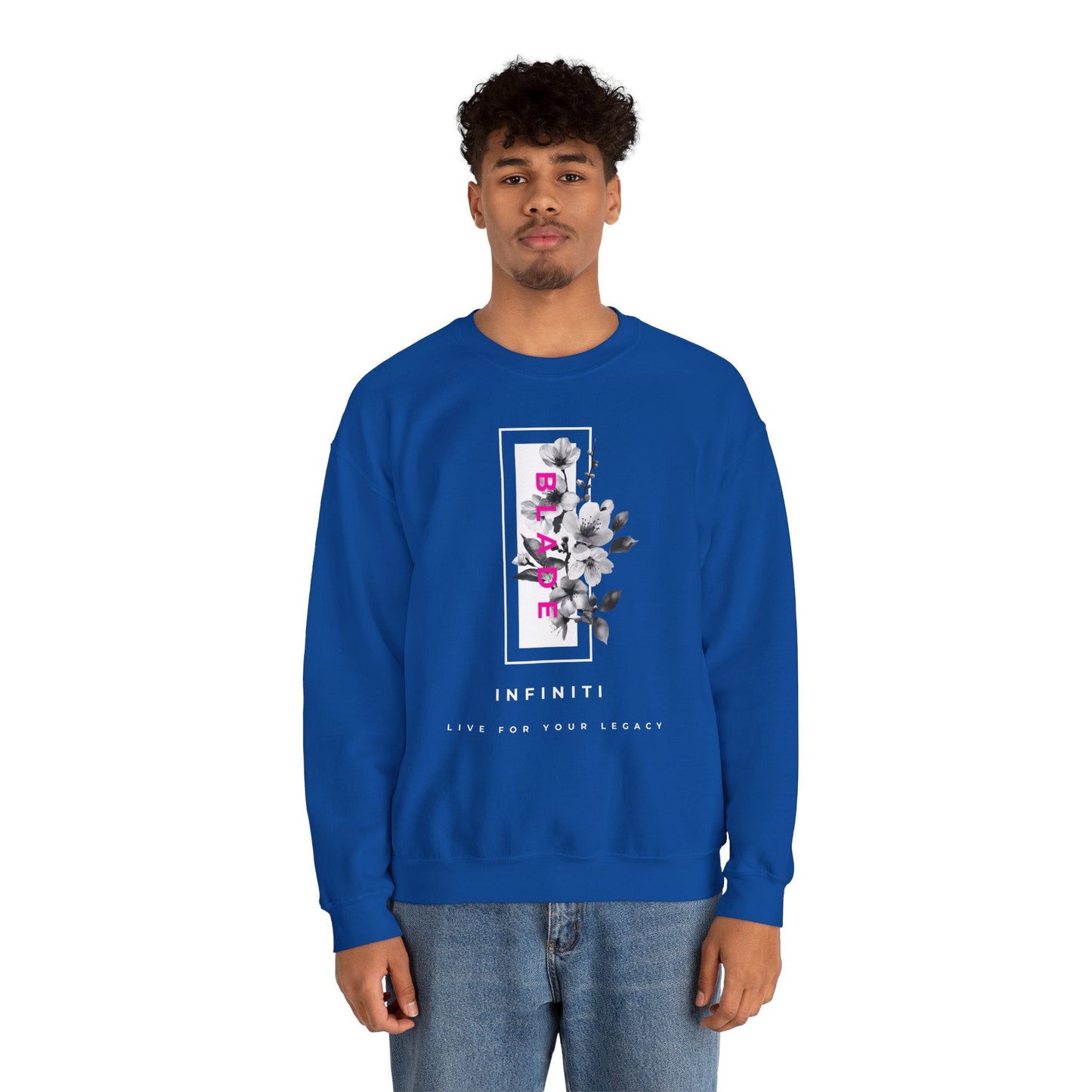 Bloom Bae Deep Pink Floral Unisex Crewneck Sweater