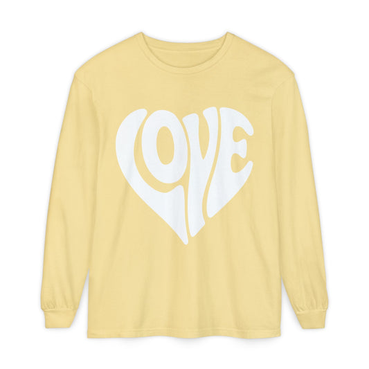Love Heart Long Sleeve T-Shirt - Unisex Cozy Valentine's Day Gift