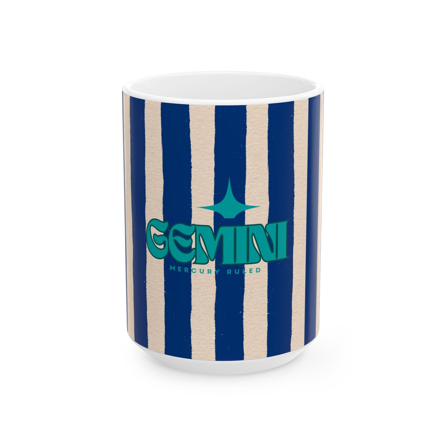 Astrological Wheel GEMINI Mug, Whimsical Bday Gift
