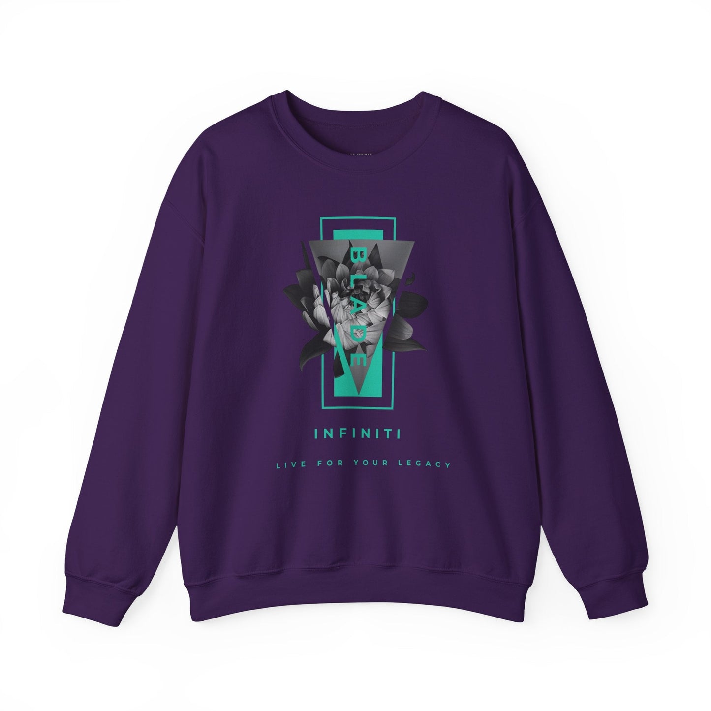 Flora Essence Teal Floral Unisex Crewneck Sweater