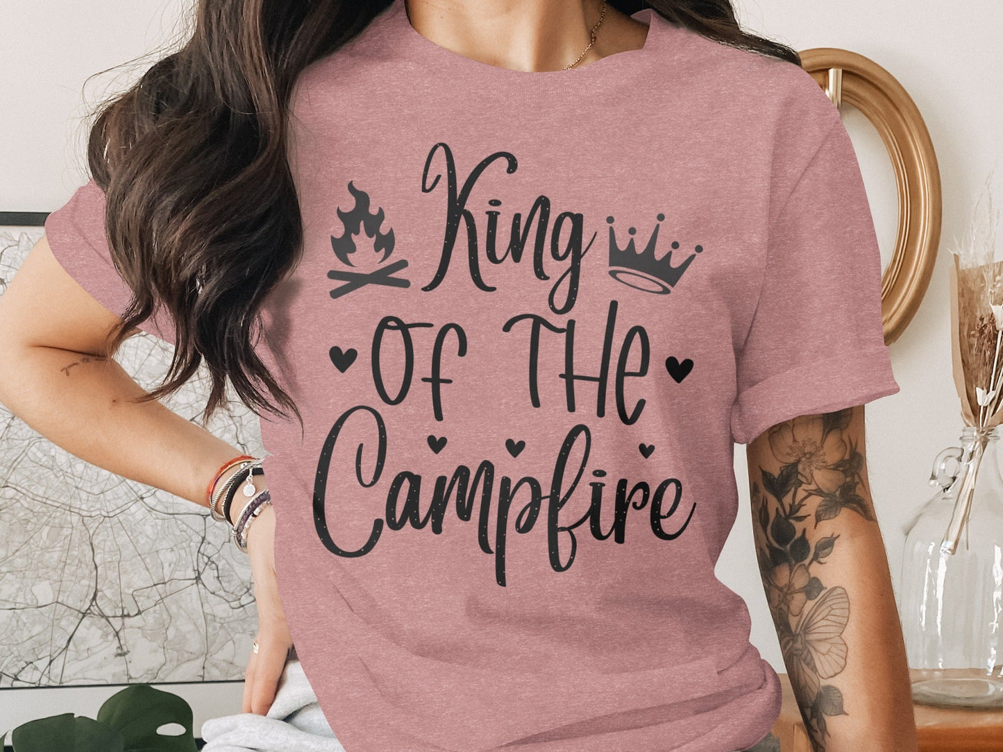 King Of The Campfire With Campfire and Crown T-Shirt