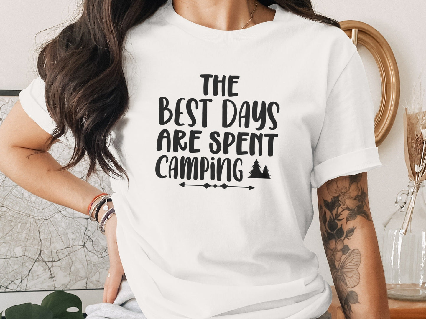 The Best Days Are Spent Camping Camping Design T-Shirt