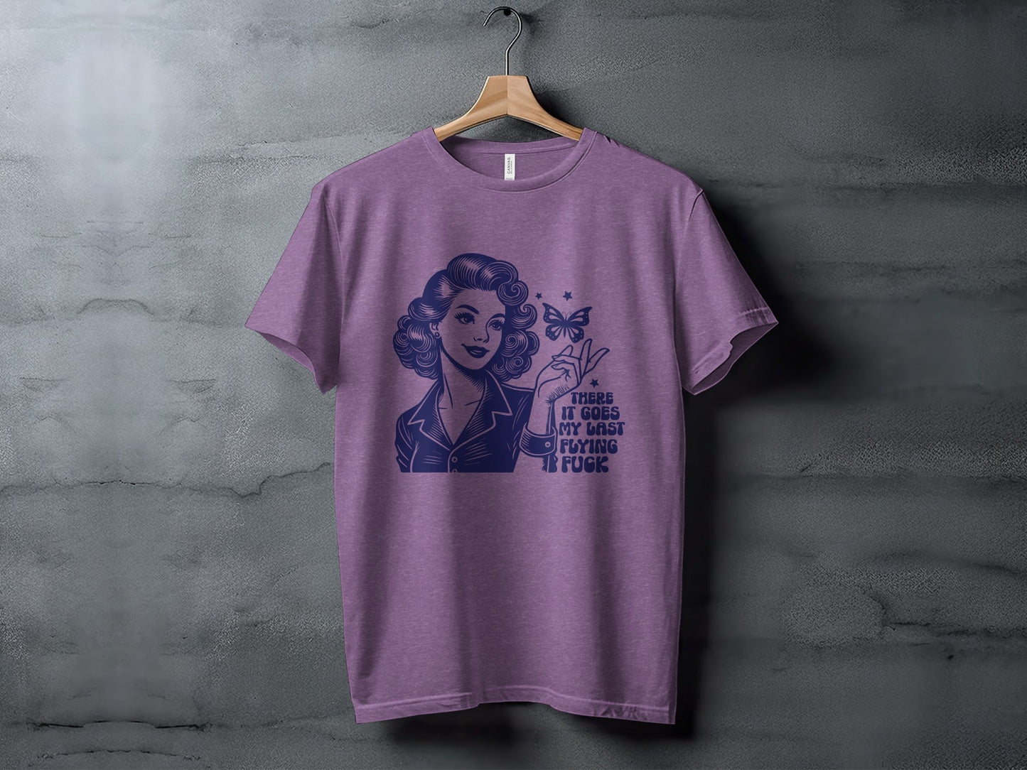 Retro Girl Butterfly Last Flying F Word Phrase T-Shirt